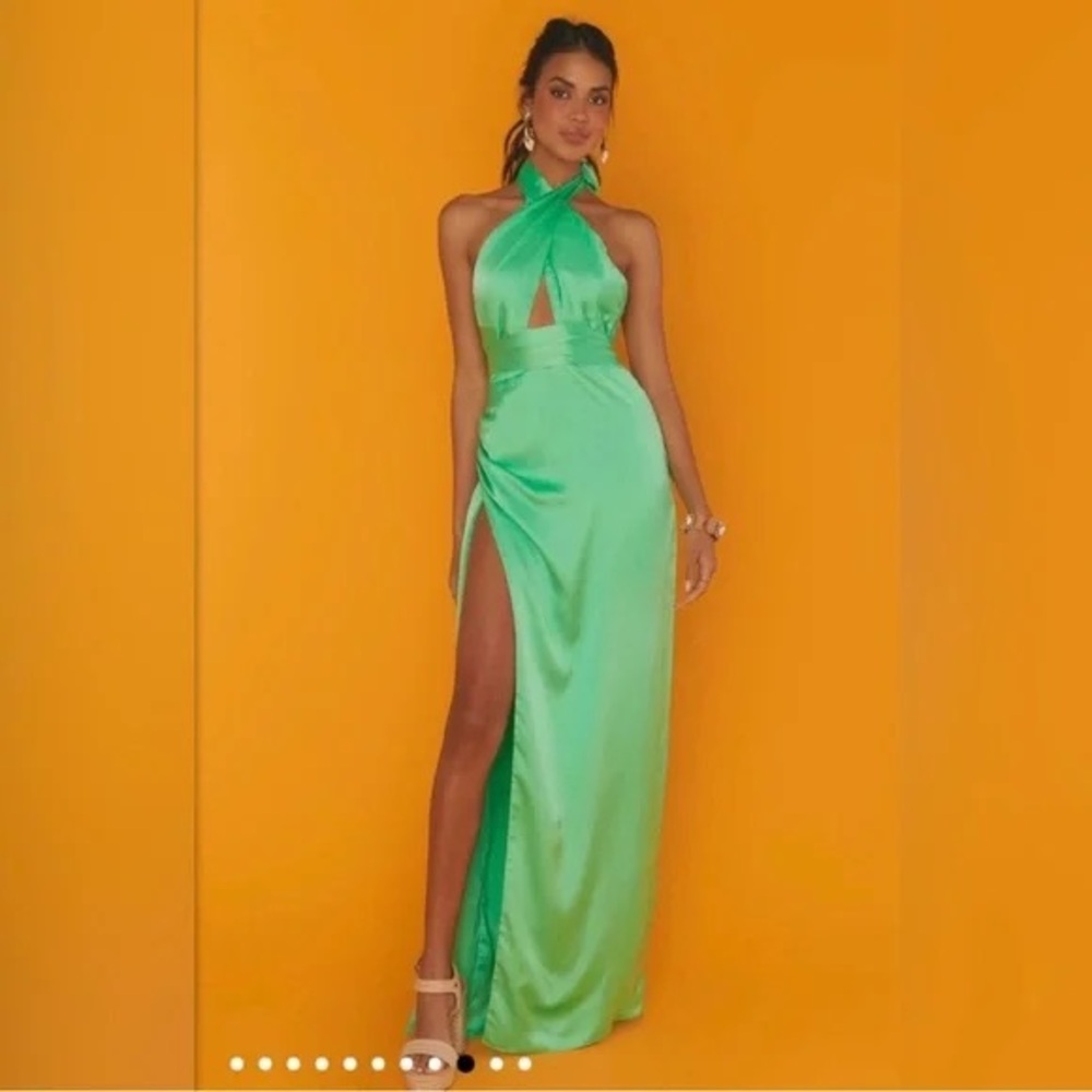 Show Me Your MuMu Vibrant Green Adele Maxi Dress - Picture 2 of 12